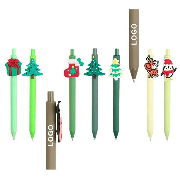 Christmas PVC Ballpoint Pens With Holiday Designs