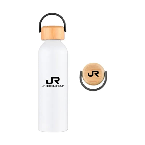 24 Oz. 100% Recycled Aluminum Bottle with Bamboo Lid