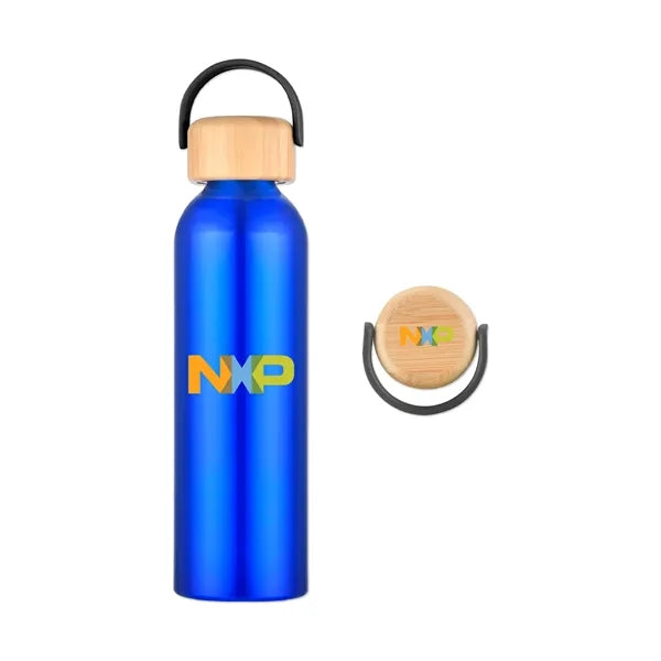 24 Oz. 100% Recycled Aluminum Bottle with Bamboo Lid