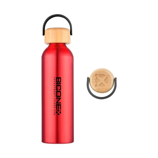 24 Oz. 100% Recycled Aluminum Bottle with Bamboo Lid