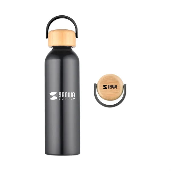 24 Oz. 100% Recycled Aluminum Bottle with Bamboo Lid