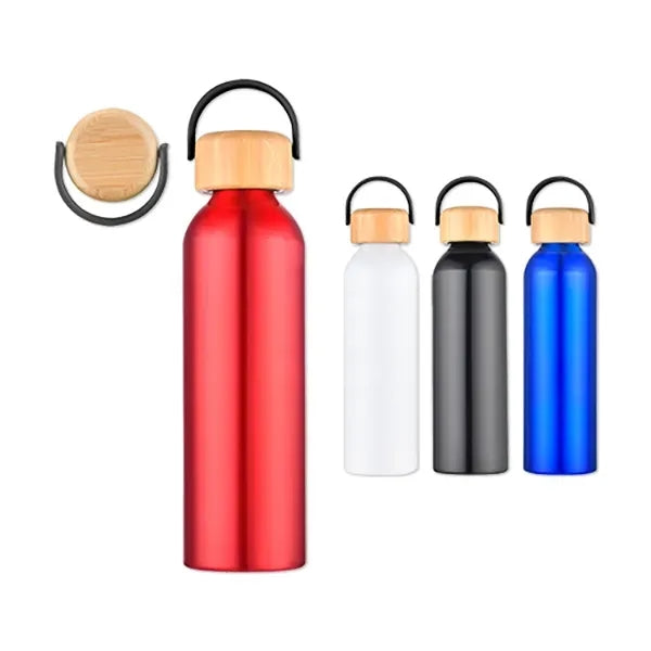 24 Oz. 100% Recycled Aluminum Bottle with Bamboo Lid