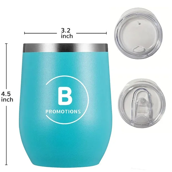 12oz Stainless Steel Eggshell Vacuum Insulated Wine Tumbler
