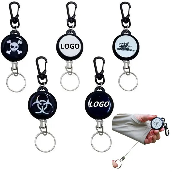 Retractable Steel Cable Keychain