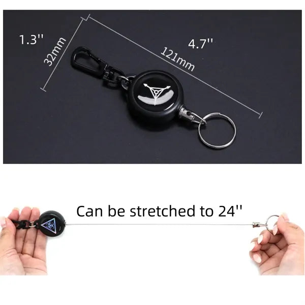 Retractable Steel Cable Keychain