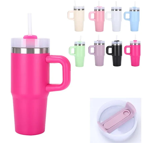 14 Oz Tumbler with Handle and Straw