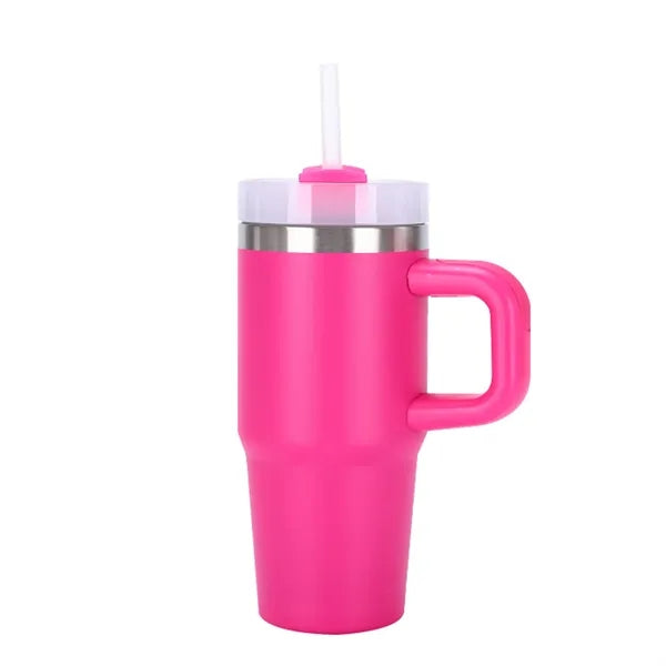 14 Oz Tumbler with Handle and Straw