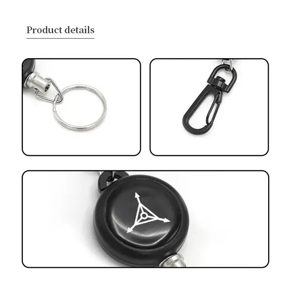 Retractable Steel Cable Keychain