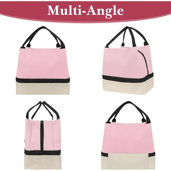 Two Tone Dual Layer Oxford Insulated Lunch Bag