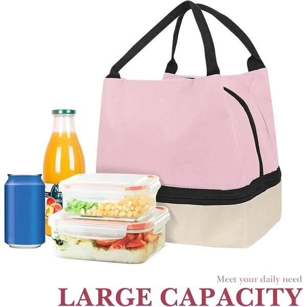 Two Tone Dual Layer Oxford Insulated Lunch Bag