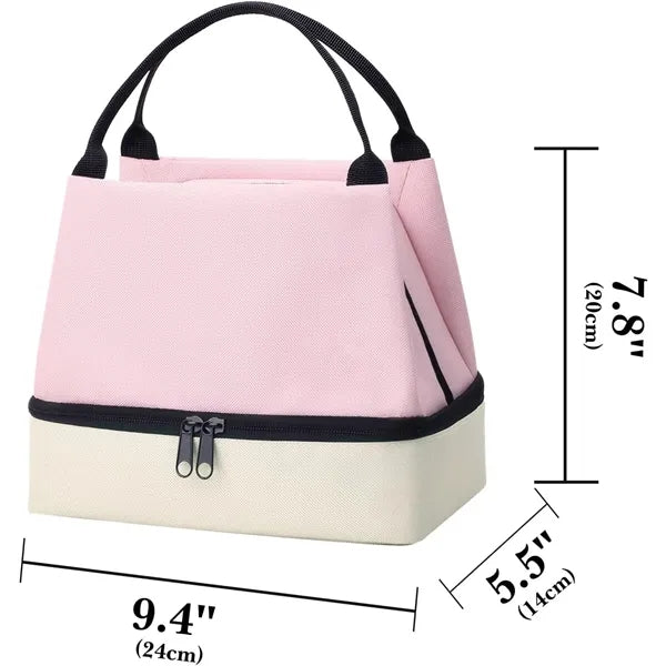 Two Tone Dual Layer Oxford Insulated Lunch Bag
