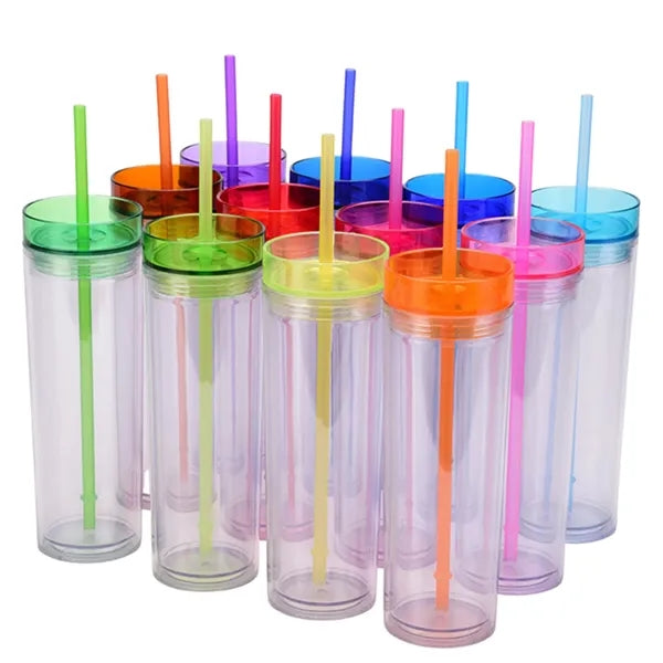 Skinny Double-Wall Tumbler with Straw