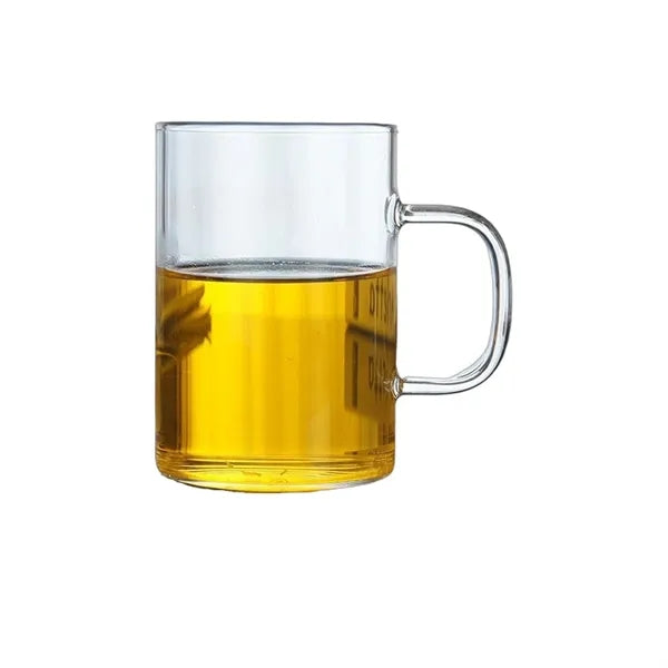 Colored Handle Glass Mug