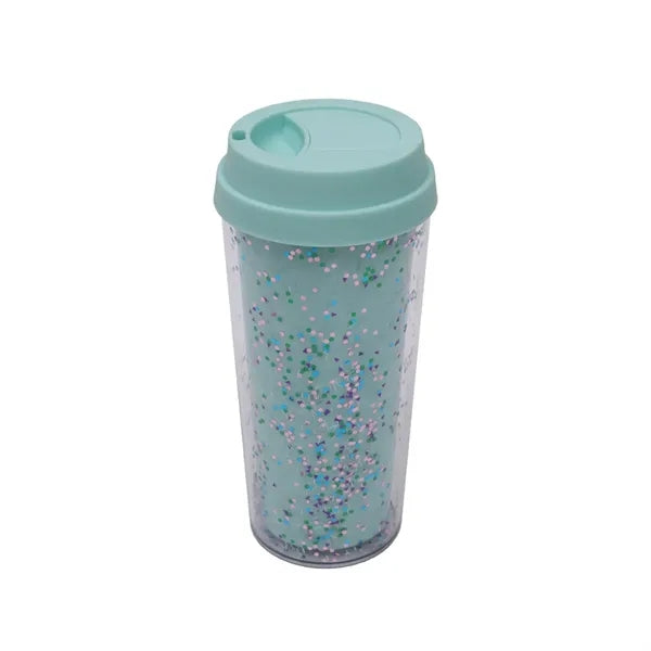 Double Layer Sequin Plastic Coffee Mug