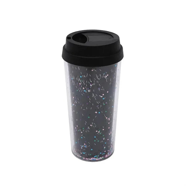 Double Layer Sequin Plastic Coffee Mug