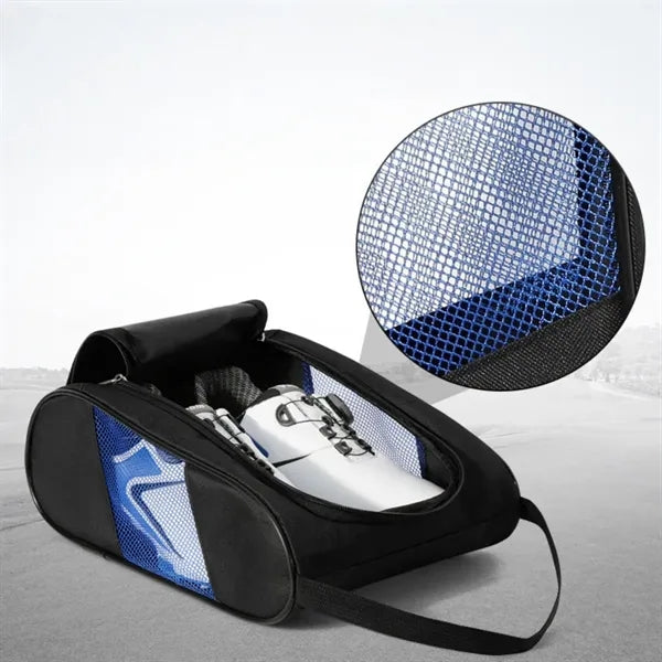 Breathable Golf Shoe Bag With Handle And Zipper Closure