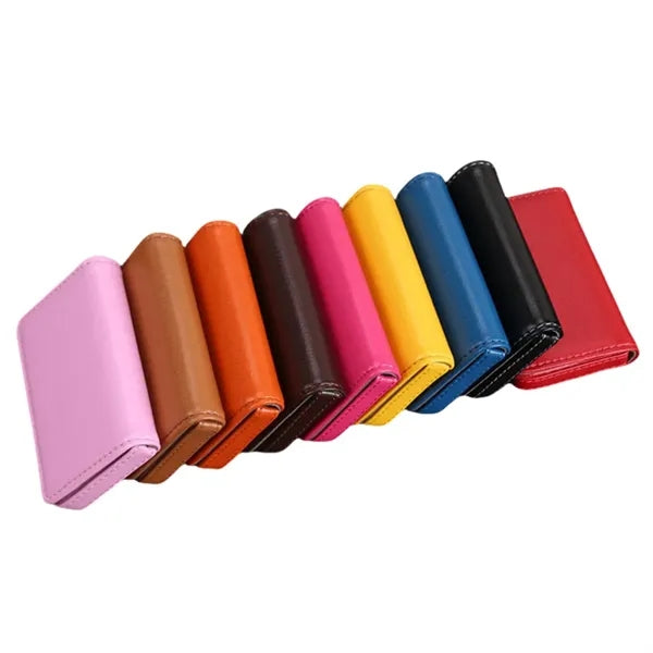 Magnetic Leather Business Card Holder Metal Large Capacity