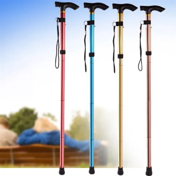 Foldable 5 Section Walking Stick With Anti Slip Tip