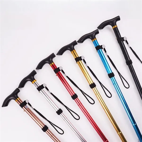 Foldable 5 Section Walking Stick With Anti Slip Tip