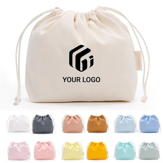 Canvas Travel Makeup Organizer Pouch Drawstring Bag