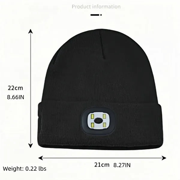 Bluetooth Beanie With Led Headlamp And USB Charging