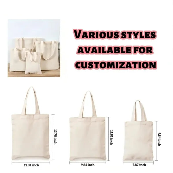 Canvas Tote Bag with Colored Handles