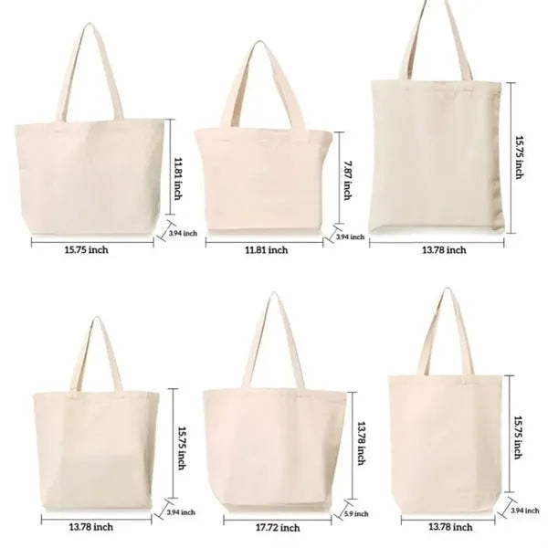 Canvas Tote Bag with Colored Handles