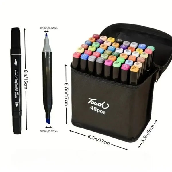 48 Color Double Ended Marker Pen Set