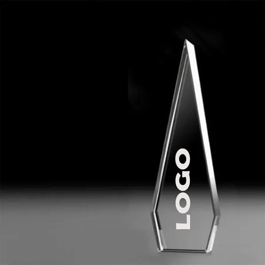 Elegant Diamond-Shaped Crystal Award Plaque