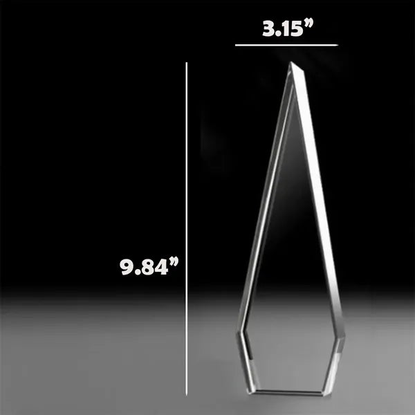 Elegant Diamond-Shaped Crystal Award Plaque