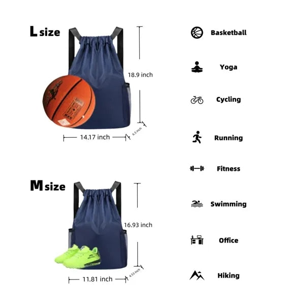 Sports Drawstring Backpack Gym Bag