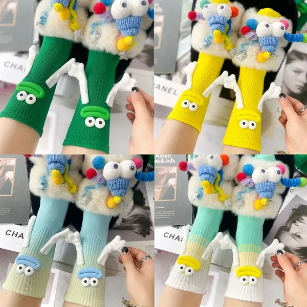Cute Candy Ugly Big Mouth Magnetic Mid Calf Socks