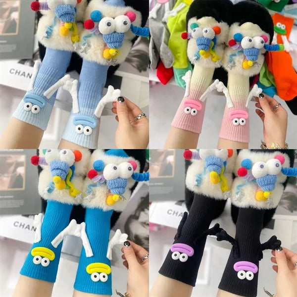 Cute Candy Ugly Big Mouth Magnetic Mid Calf Socks