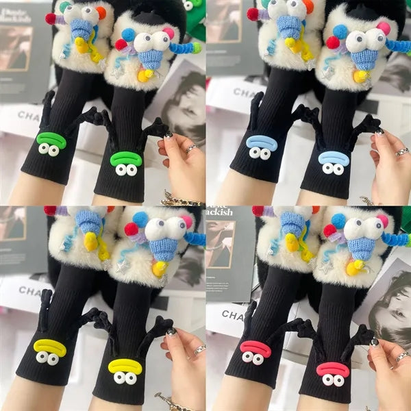 Cute Candy Ugly Big Mouth Magnetic Mid Calf Socks