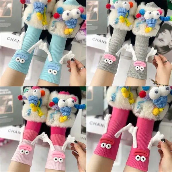 Cute Candy Ugly Big Mouth Magnetic Mid Calf Socks
