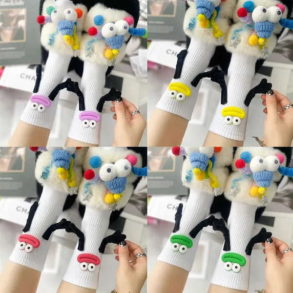 Cute Candy Ugly Big Mouth Magnetic Mid Calf Socks