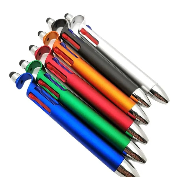 Multi-Color 4-In-1 Ballpoint Pen With Touchscreen Stylus
