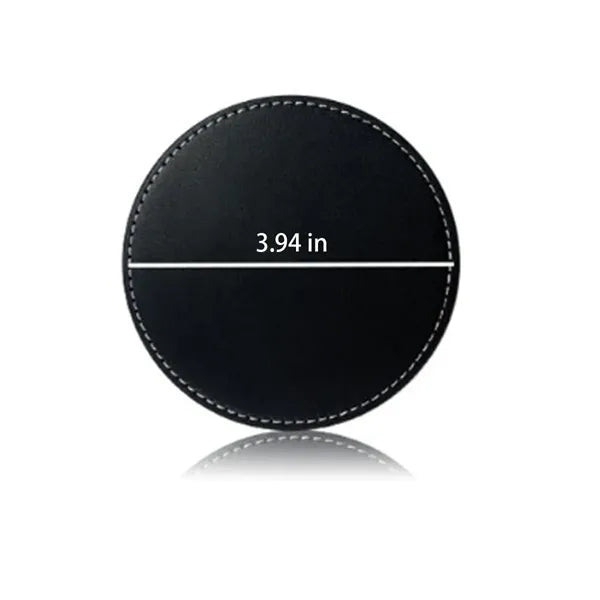 Round Heat-Resistant Stain-Resistant Leather Coaster Set