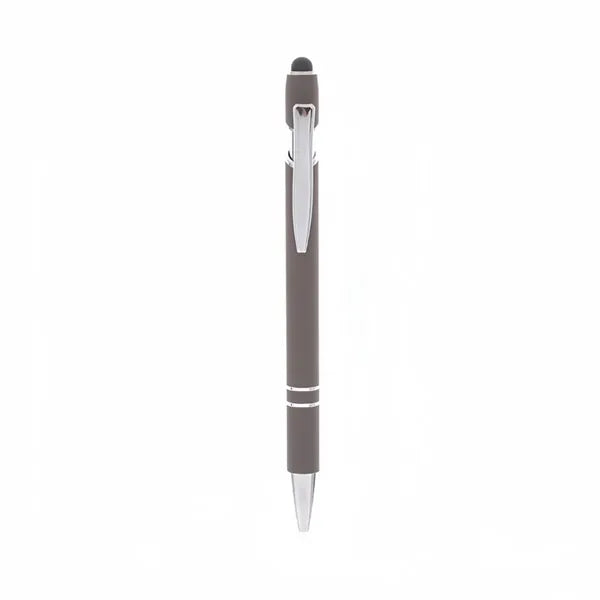 Aluminum Click-Action Ballpoint Pen With Stylus Tip