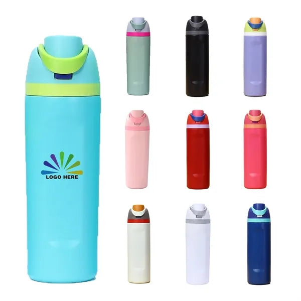 24OZ Stainless Steel Water Bottle with Straw
