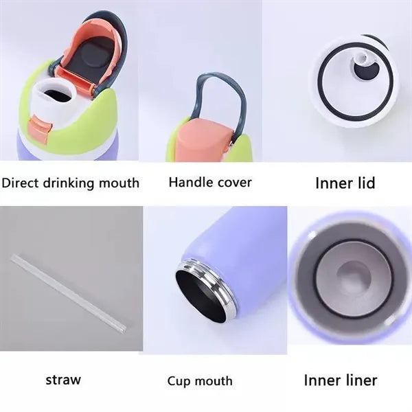 24OZ Stainless Steel Water Bottle with Straw