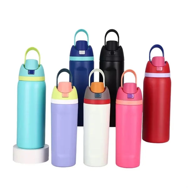 24OZ Stainless Steel Water Bottle with Straw