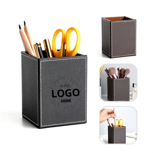 Leather Square Pen Holder