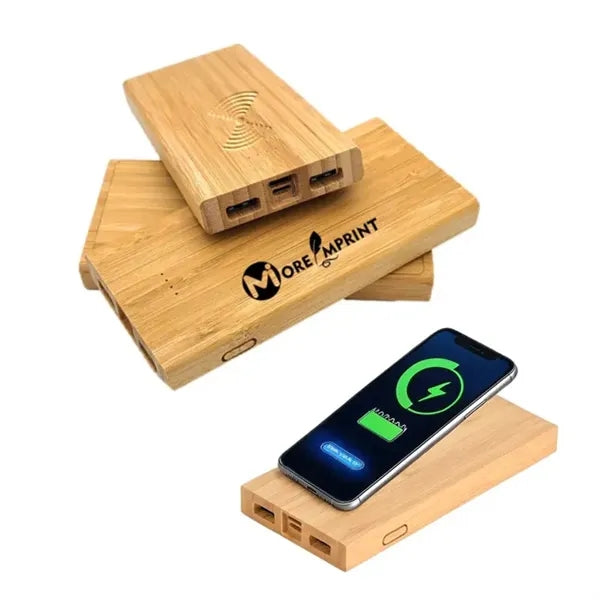 5000 Mah Eco Bamboo Power Bank Fast Wireless Charger