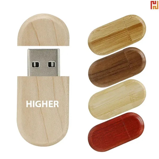 Oval Wood USB Flash Drives