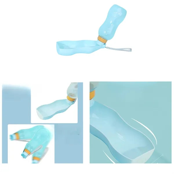 12OZ Outdoor Wide-Mouthed Pet Water Bottle With Lanyard