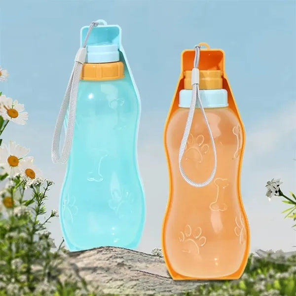 12OZ Outdoor Wide-Mouthed Pet Water Bottle With Lanyard