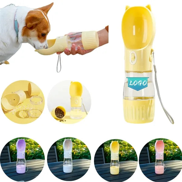 2 in 1 Pet Water And Food Bottle With Lanyard