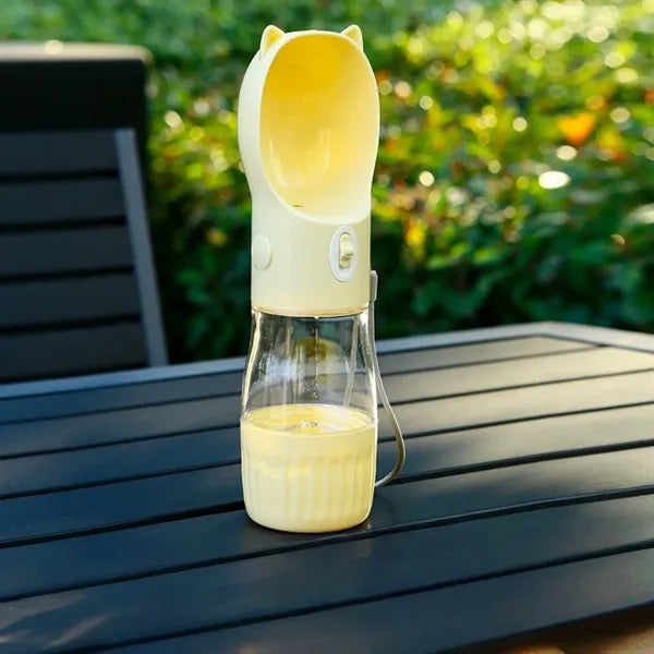 2 in 1 Pet Water And Food Bottle With Lanyard