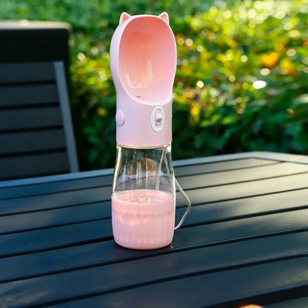 2 in 1 Pet Water And Food Bottle With Lanyard